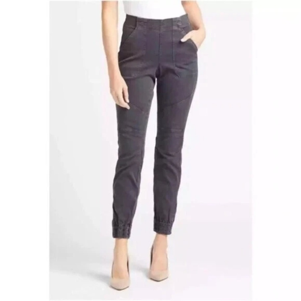 SPANX Stretch Twill Cargo Jogger Washed Black Gray Pants